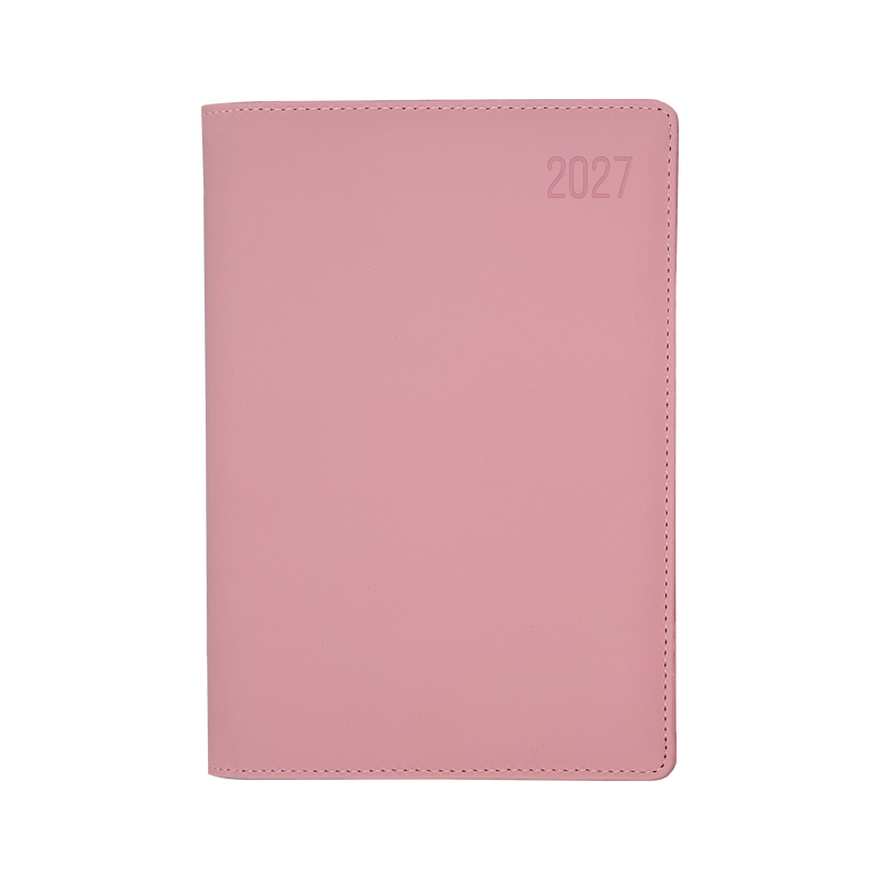 Debden Associate II 2027 A5 week to view diary pink cover angled view