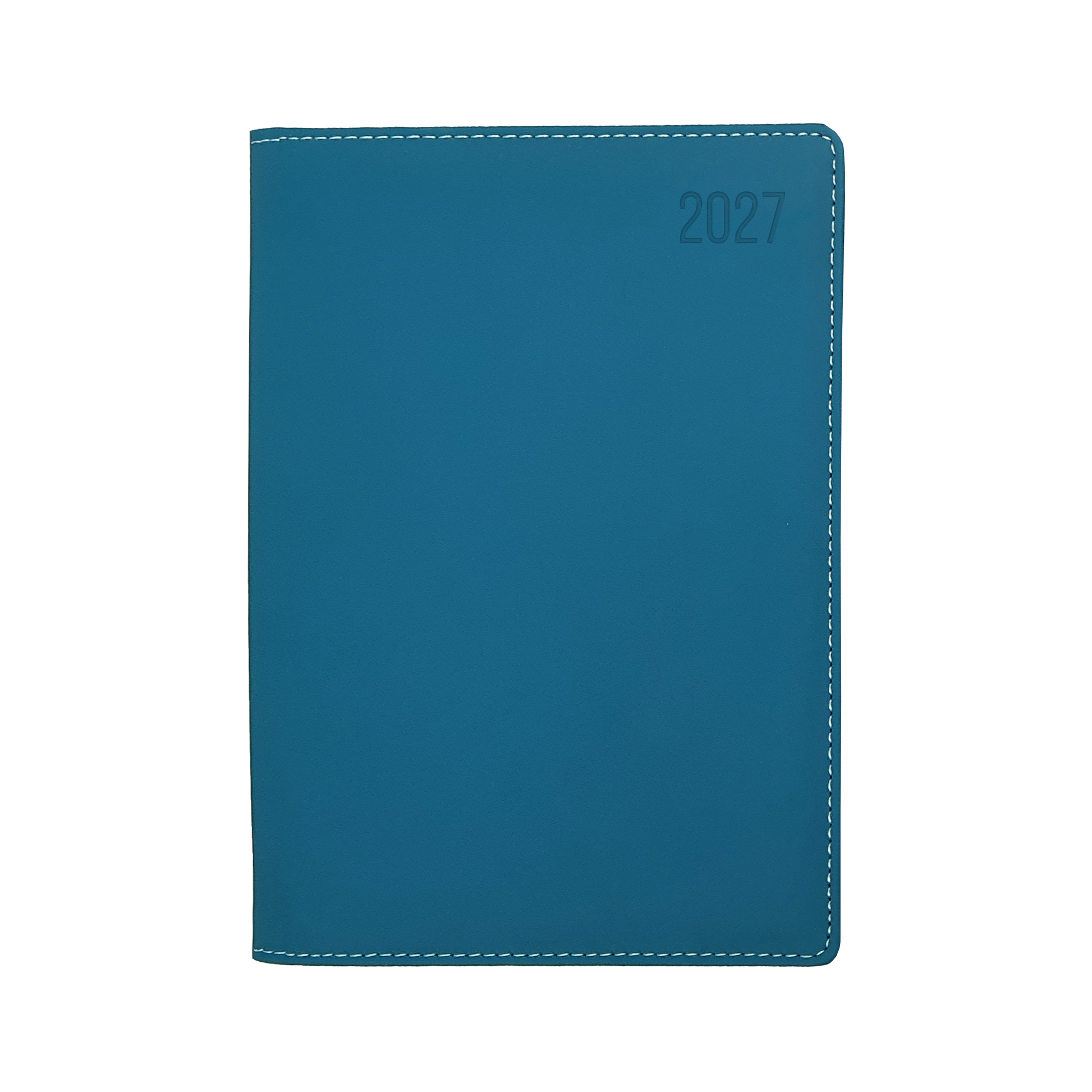 Debden Associate II 2027 A5 week to view diary teal cover angled view