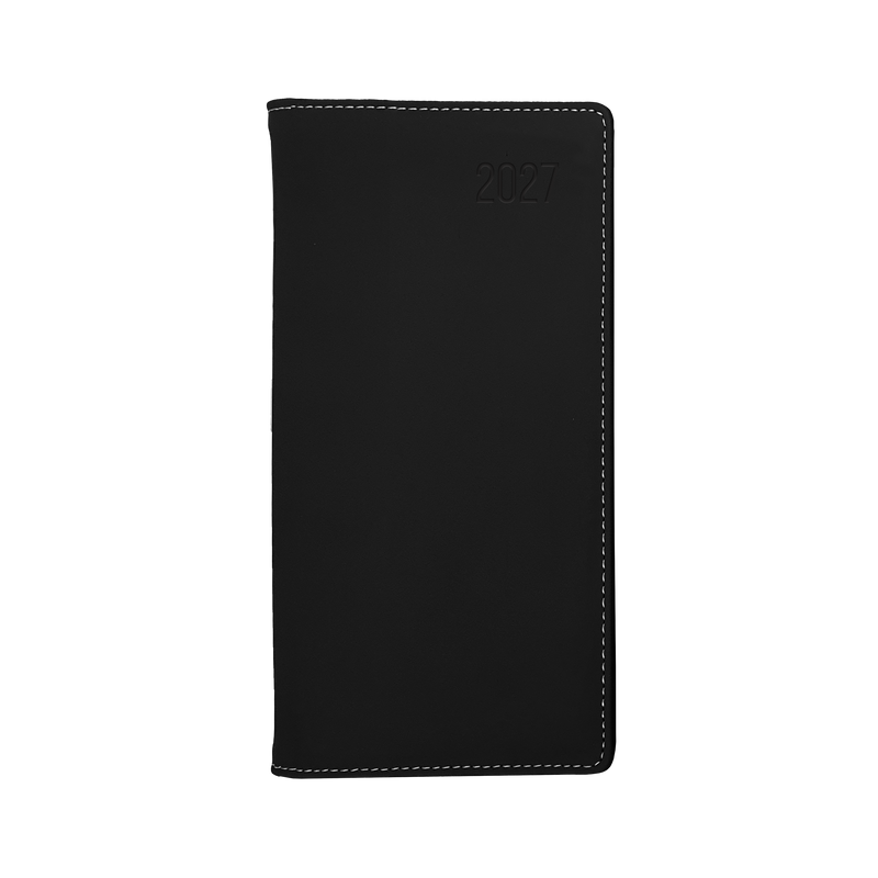 Debden Associate II 2027 B6/7 week to view diary black cover angled view