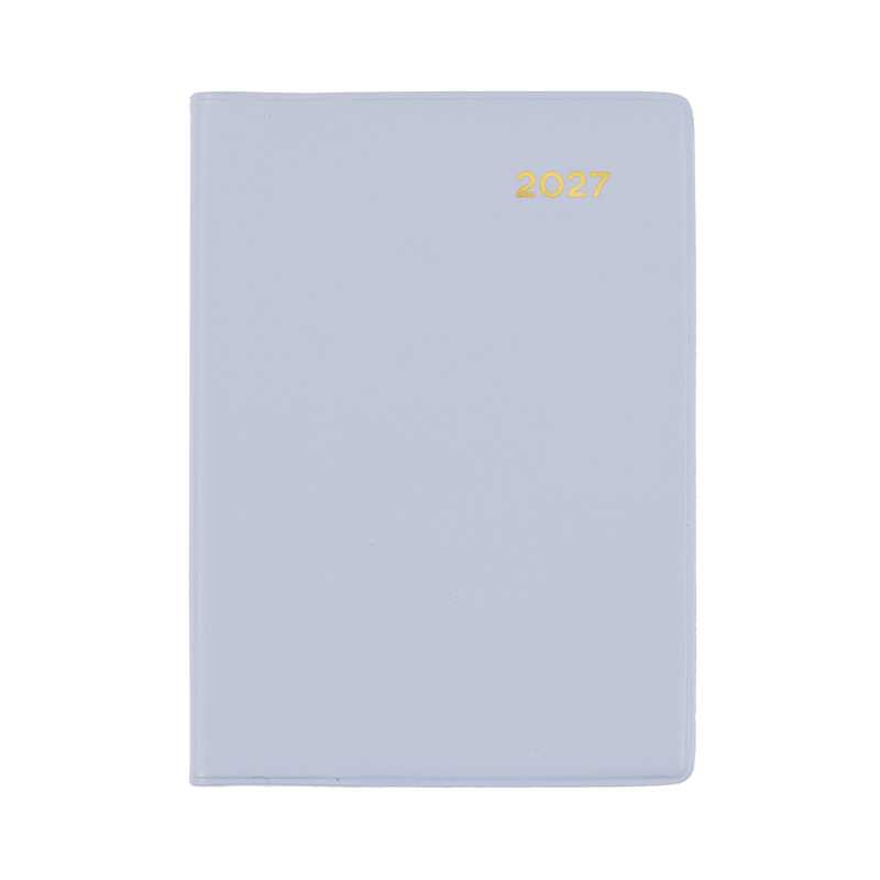 Collins Belmont 2027 A7 pocket week to view diary grey cover angled view