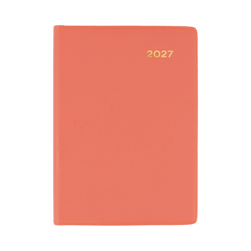 Collins Belmont 2027 A7 pocket week to view diary orange cover angled view