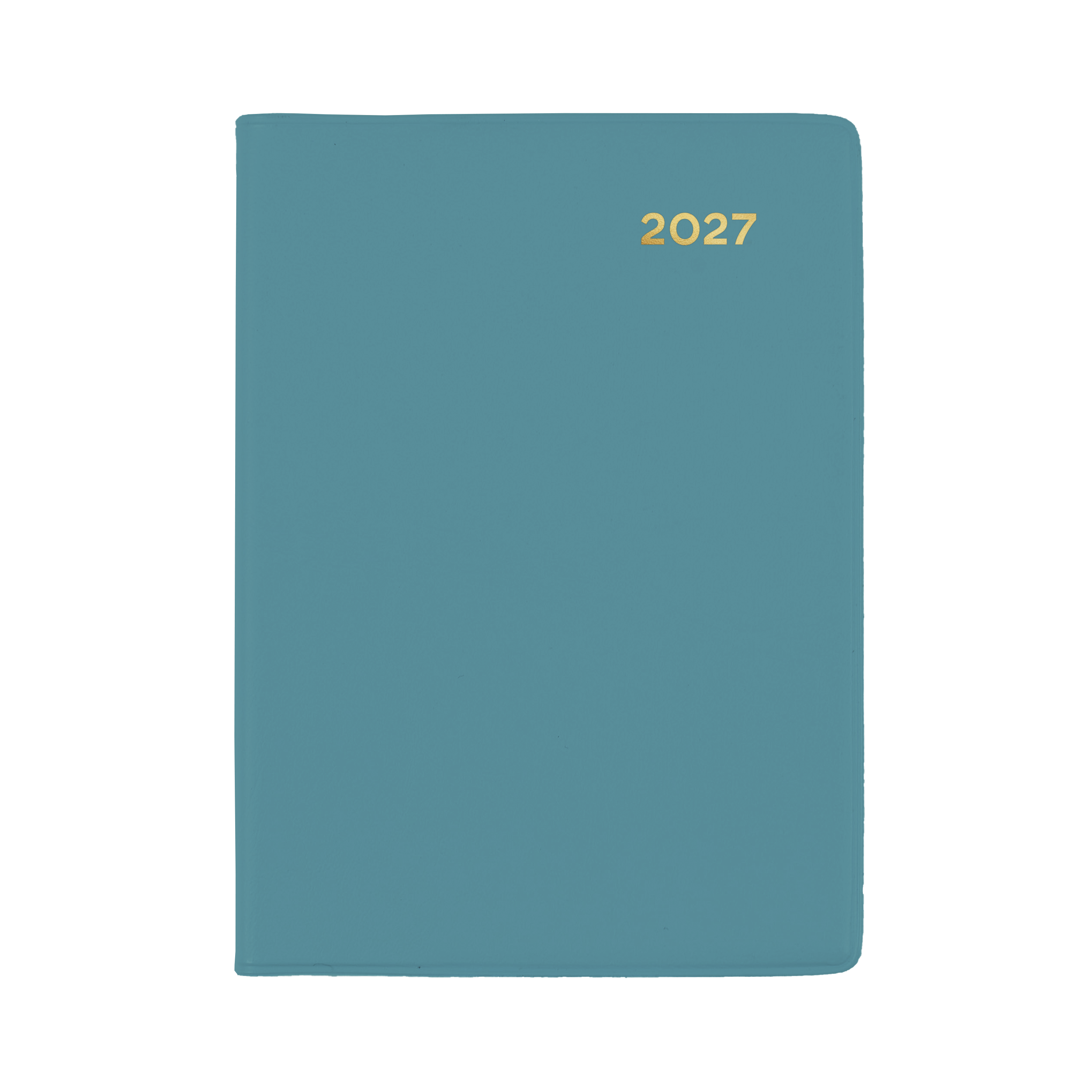 Collins Belmont 2027 A7 pocket week to view diary teal cover angled view