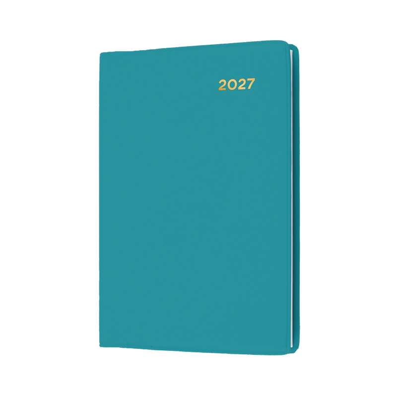 Collins Belmont 2027 A7 Pocket Week to View Diary Teal front cover