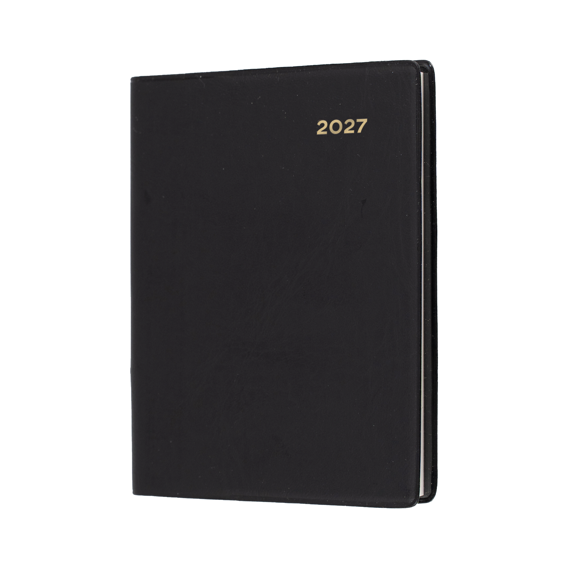 Collins Belmont 2027 A7 Pocket Week to View with Pencil Diary Black front cover