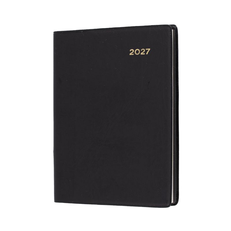 Collins Belmont 2027 A7 Pocket Week to View with Pencil Diary Black front cover