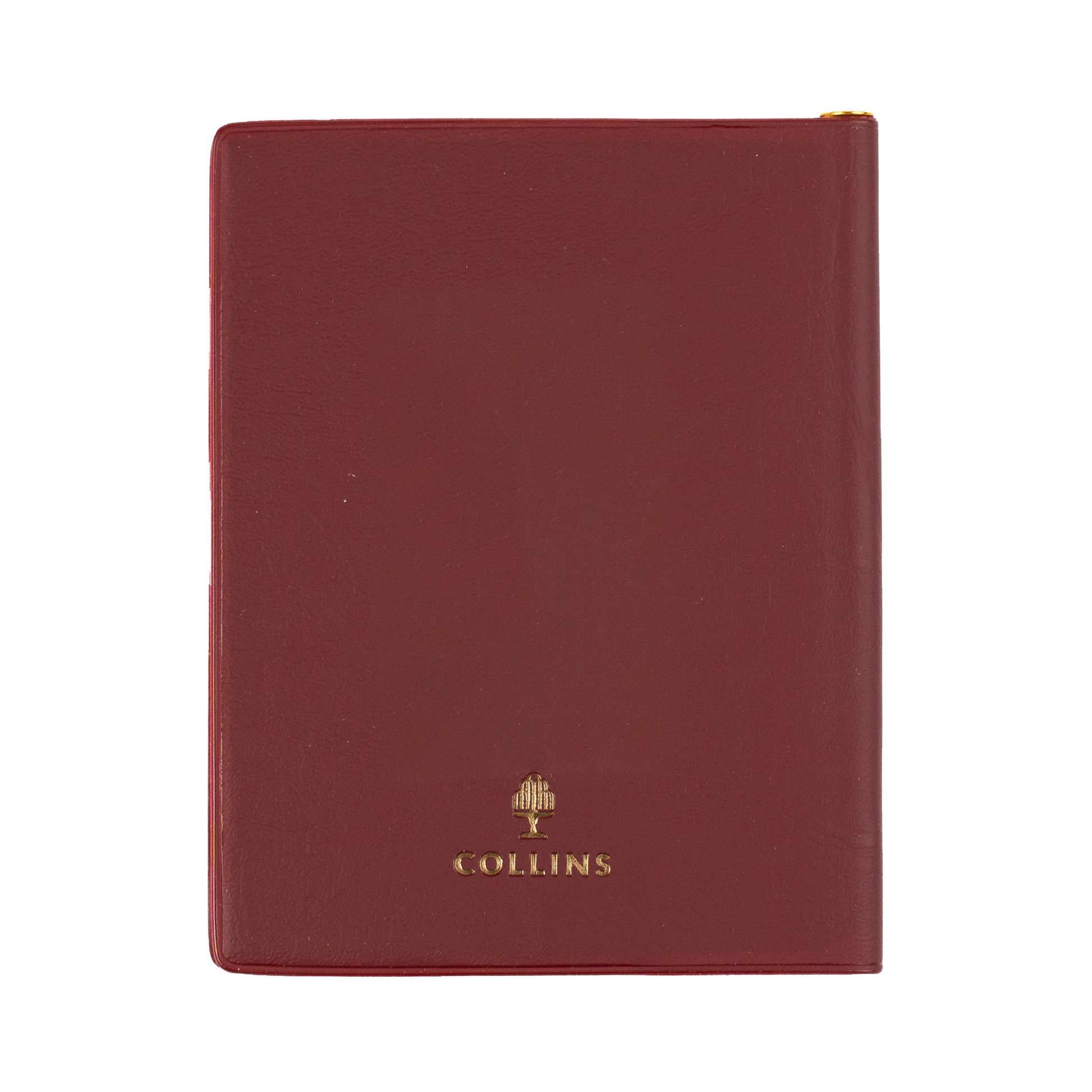 Collins Belmont 2027 A7 pocket week to view with pencil diary burgundy interior layout
