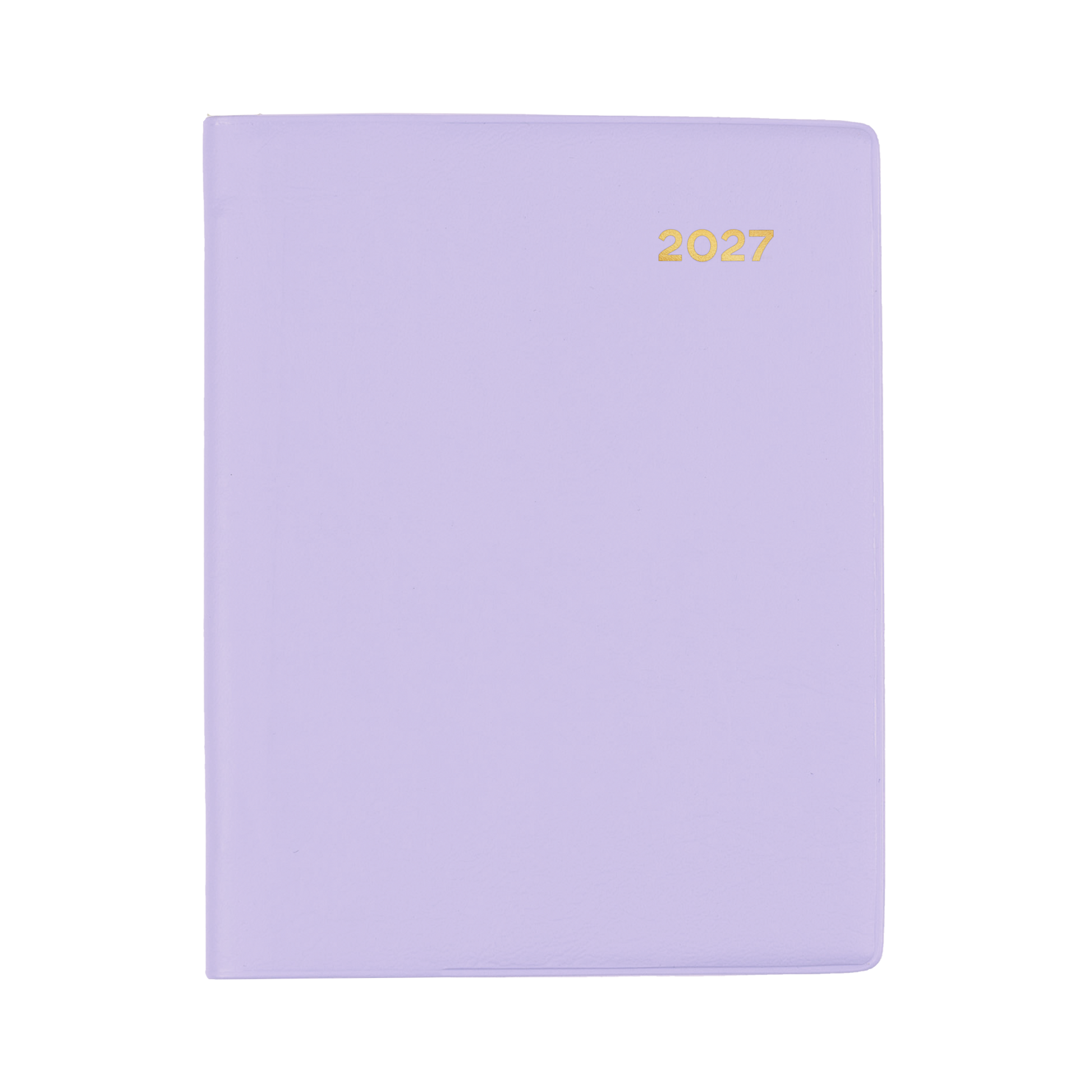 Collins Belmont 2027 A7 pocket week to view with pencil diary lilac cover angled view
