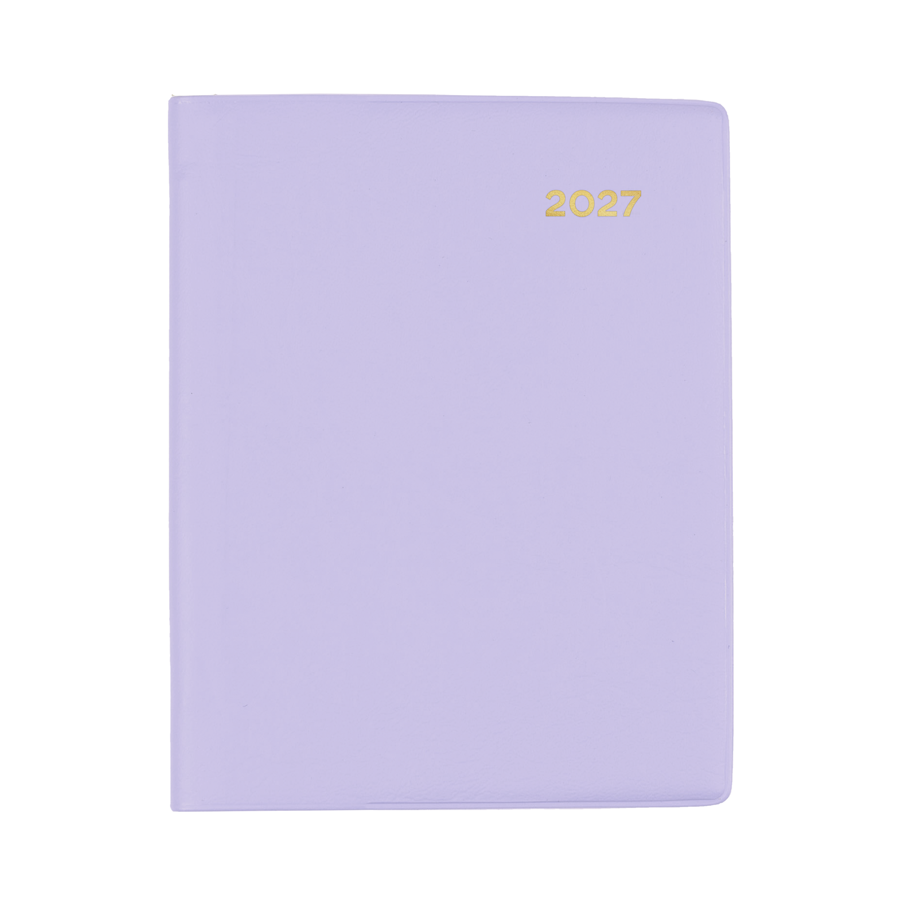 Collins Belmont 2027 A7 pocket week to view with pencil diary lilac cover angled view