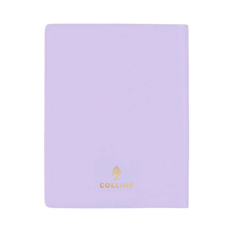 Collins Belmont 2027 A7 pocket week to view with pencil diary lilac interior layout