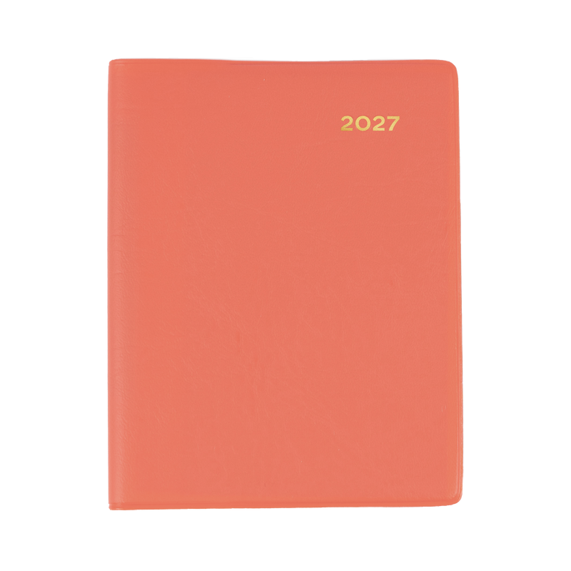 Collins Belmont 2027 A7 Pocket Week to View Diary with Pencil Orange angled view