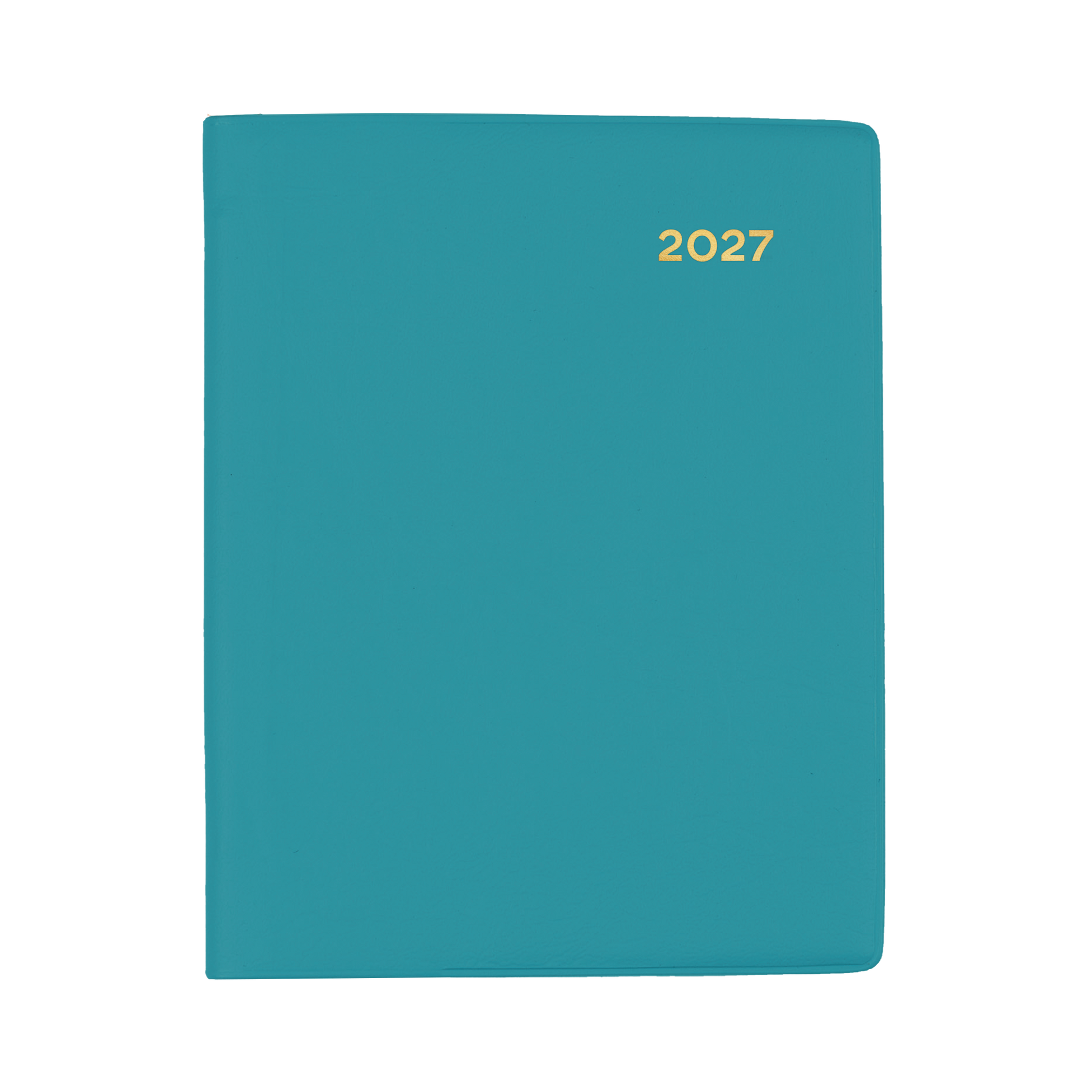 Collins Belmont 2027 A7 Pocket Week to View Diary with Pencil Teal angled view