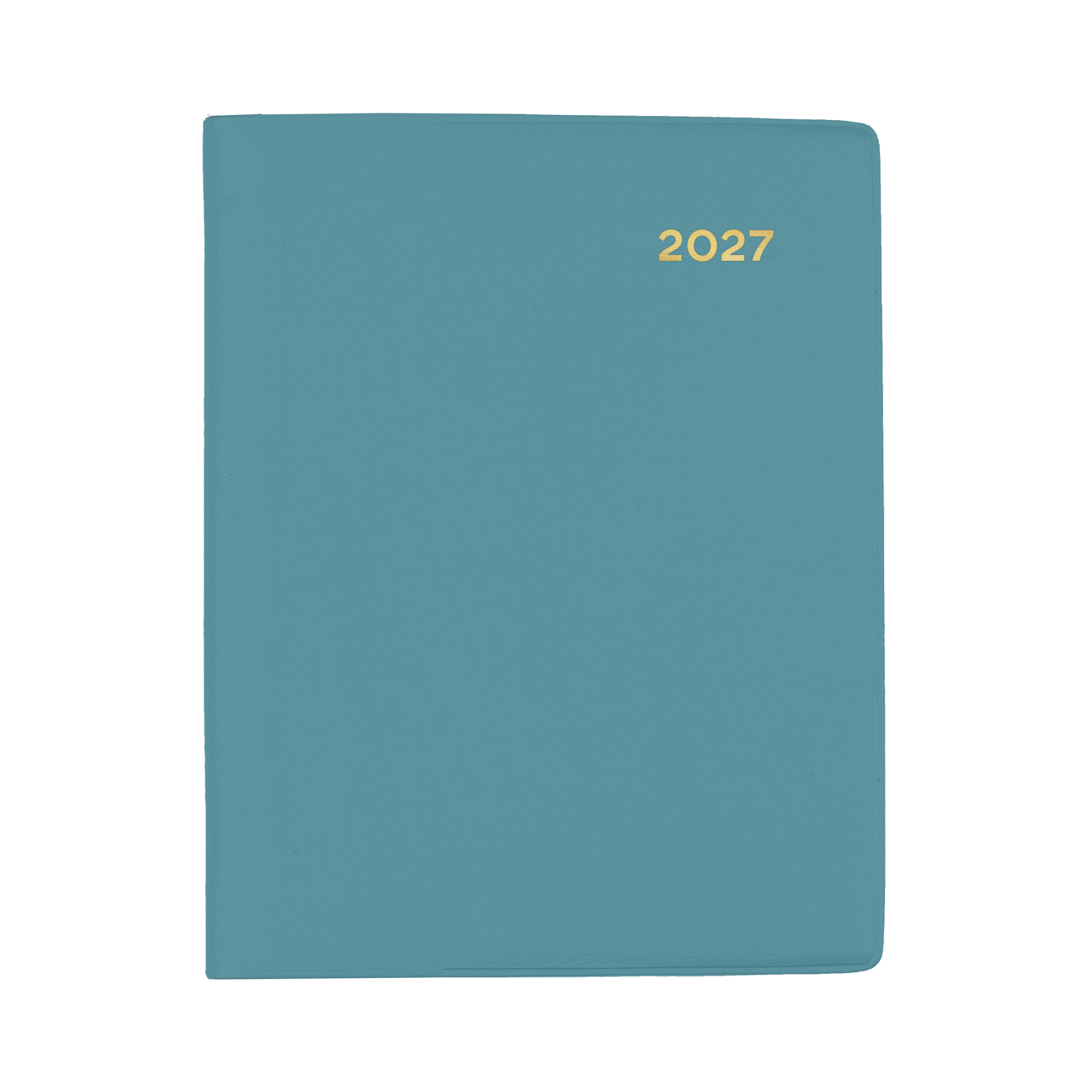Collins Belmont 2027 A7 Pocket Week to View Diary with Pencil Teal angled view