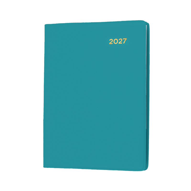 Collins Belmont 2027 A7 Pocket Week to View Diary with Pencil Teal front cover