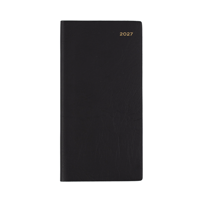 Collins Belmont 2027 B6/7 Slimline Week to View Diary Black angled view