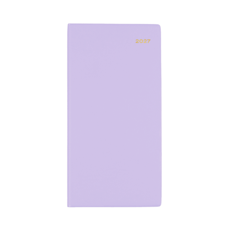 Collins Belmont 2027 B6/7 Slimline Week to View Diary Lilac angled view