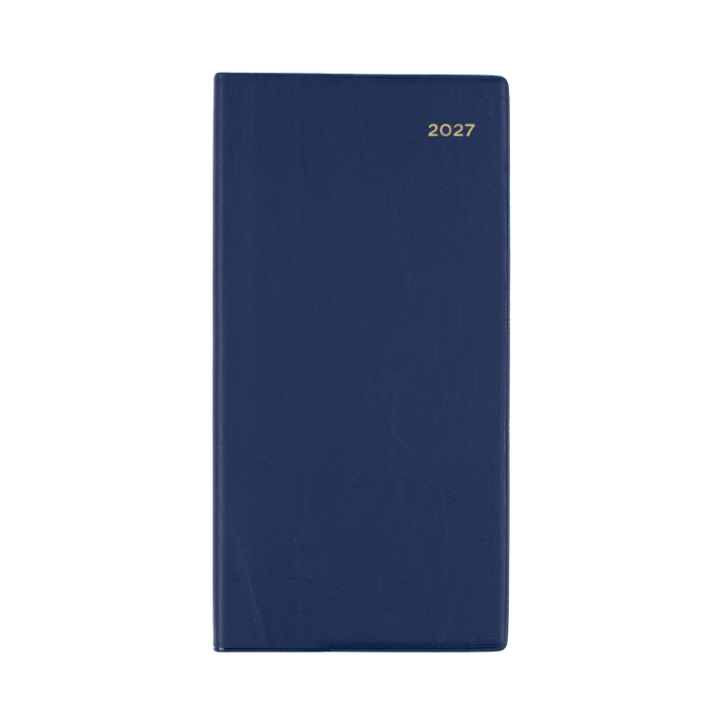 Collins Belmont 2027 B6/7 Slimline Week to View Diary Navy angled view