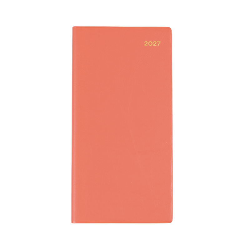 Collins Belmont 2027 B6/7 Slimline Week to View Diary Orange angled view