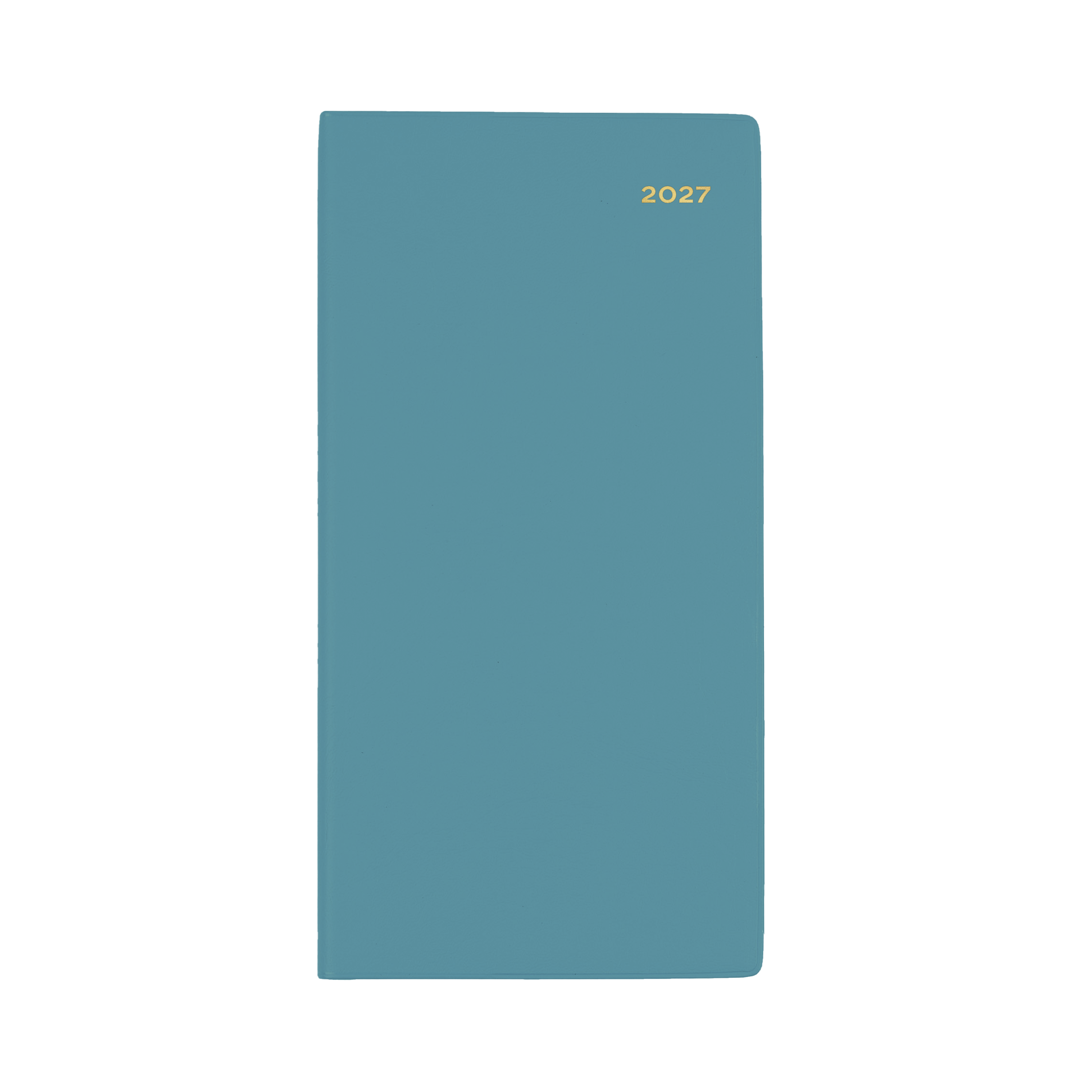 Collins Belmont 2027 B6/7 Slimline Week to View Diary Teal angled view