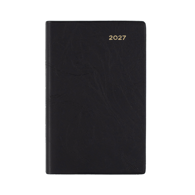 Collins Belmont 2027 B7R Day to Page Diary Black angled view