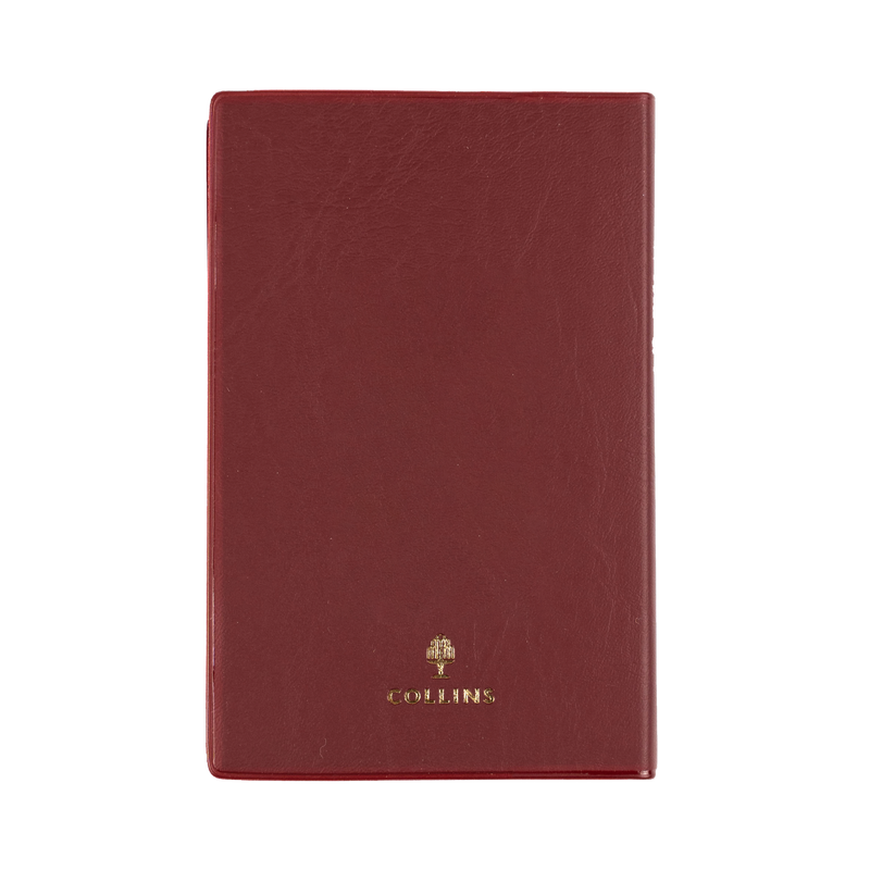 Collins Belmont 2027 B7R pocket week to view diary burgundy interior layout