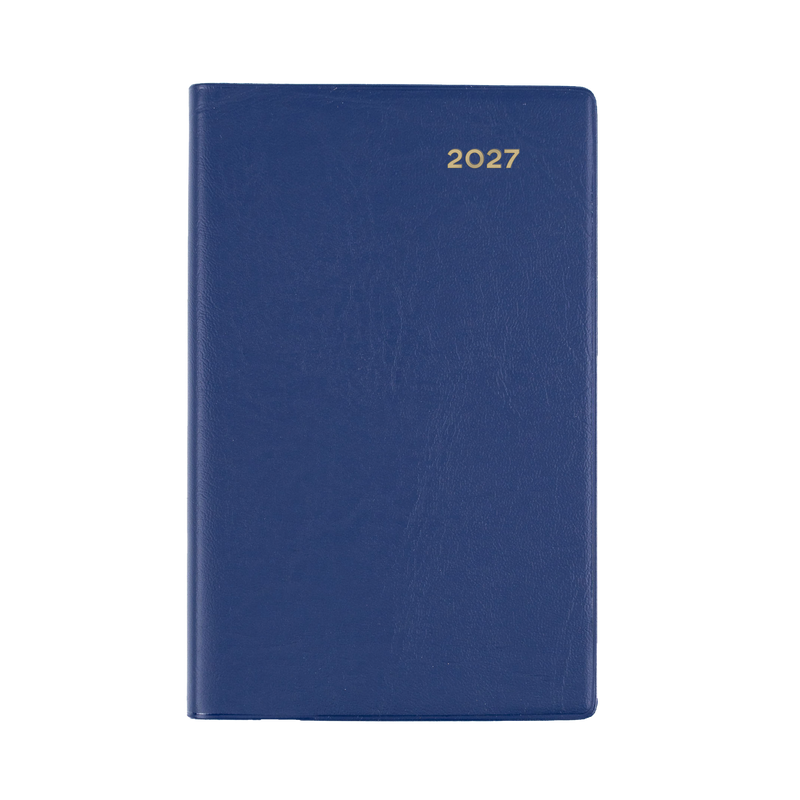 Collins Belmont 2027 B7R pocket week to view diary navy cover angled view