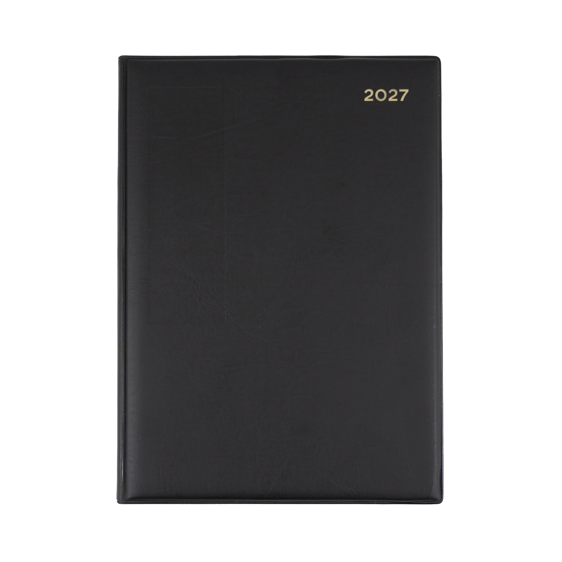 Collins Belmont Manager 2027 day to a page diary black cover angled view