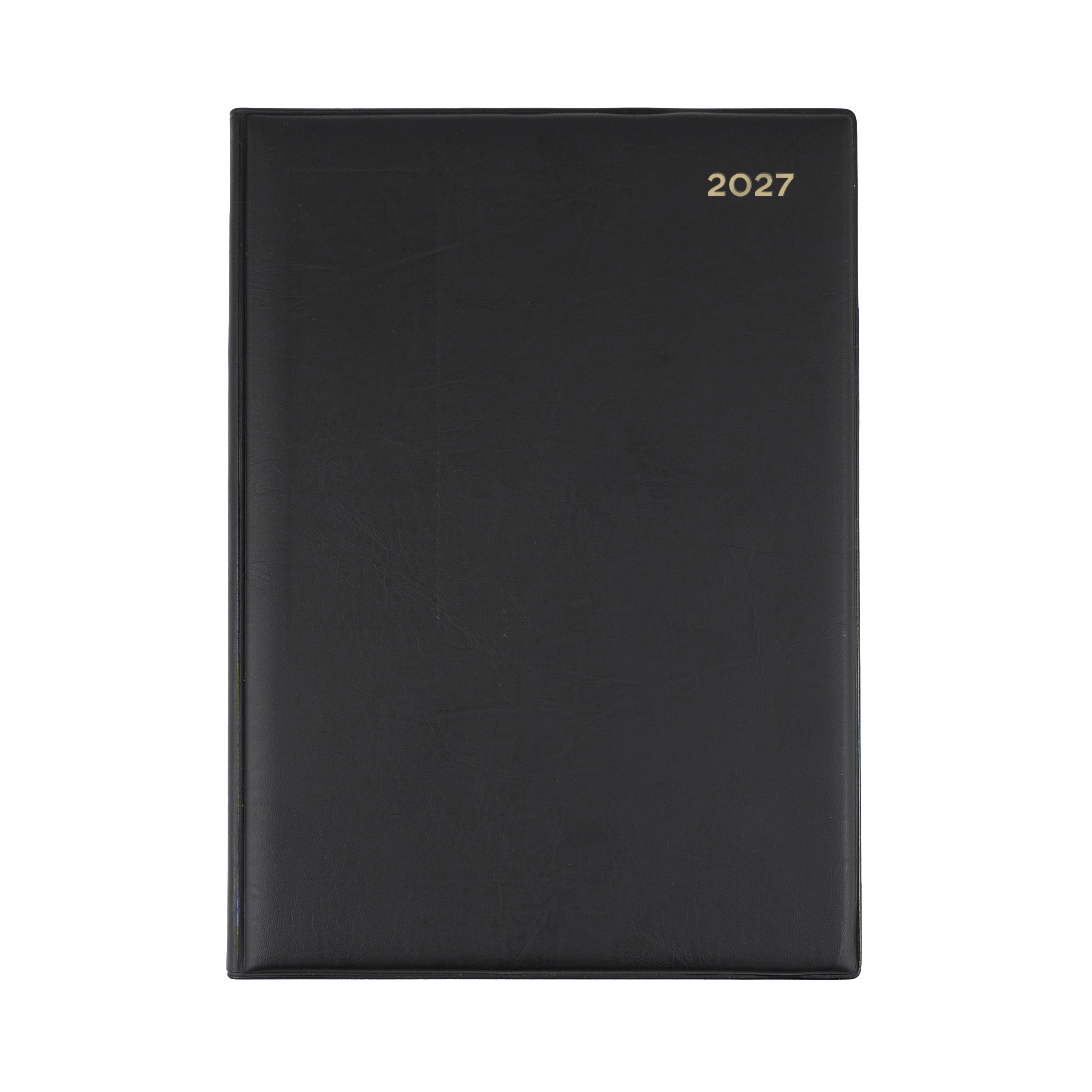 Collins Belmont Manager 2027 day to a page diary black cover angled view