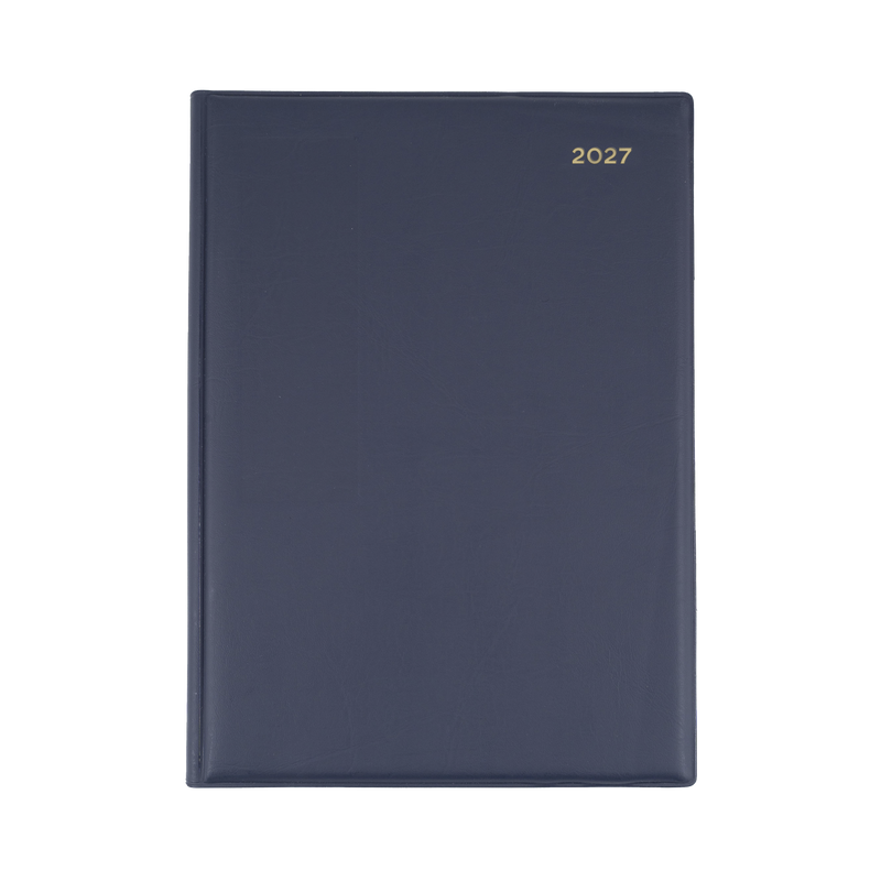 Collins Belmont Manager 2027 day to a page diary navy cover angled view