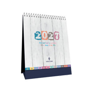 Collins Brighton 2027 Desktop Calendar Month to View angled view