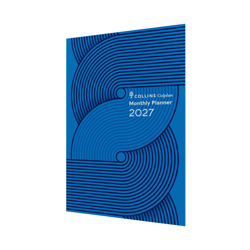 Collins Colplan 2027 A4 month to view planner Geo Blue front cover