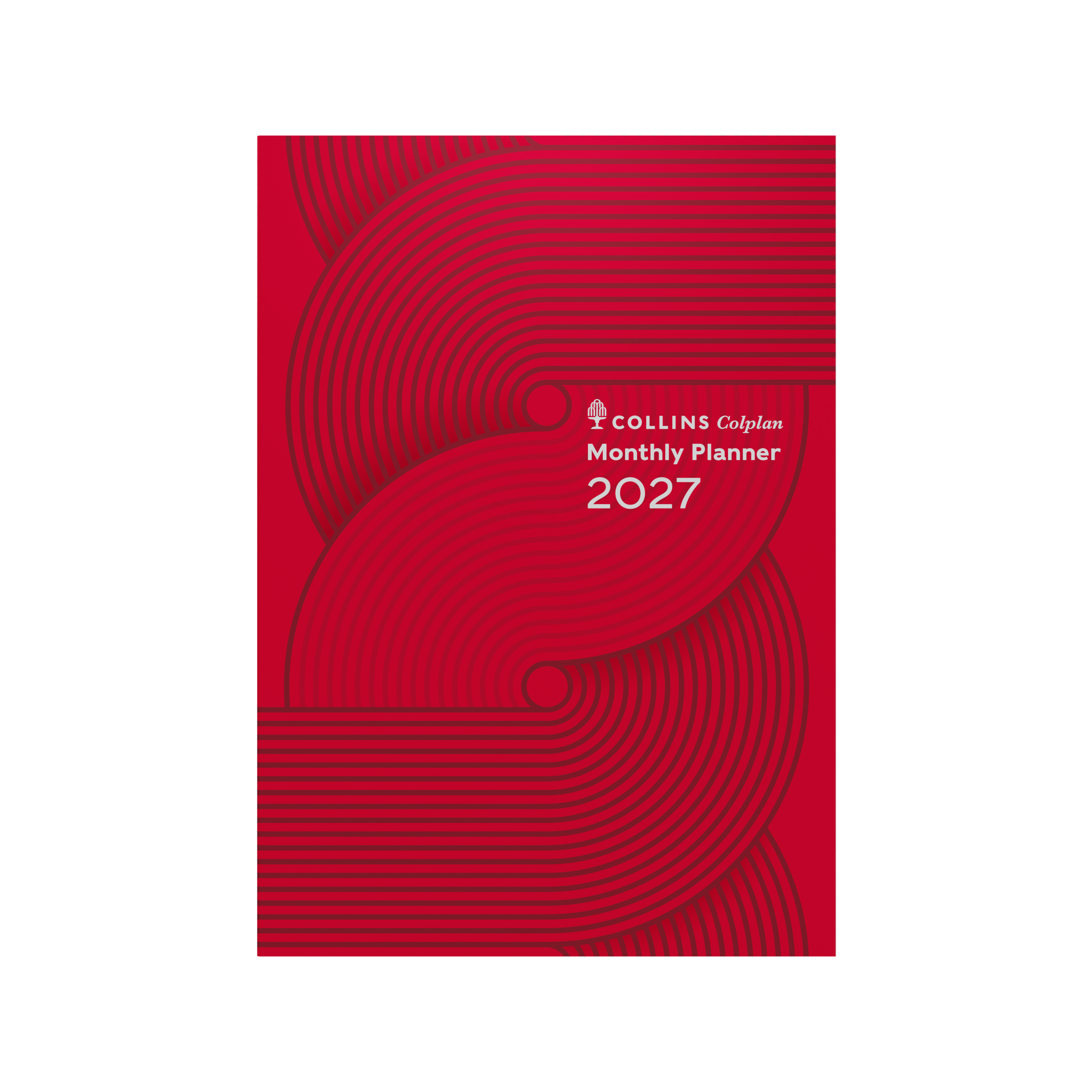 Collins Colplan 2027 A4 month to view planner Geo Red angled view