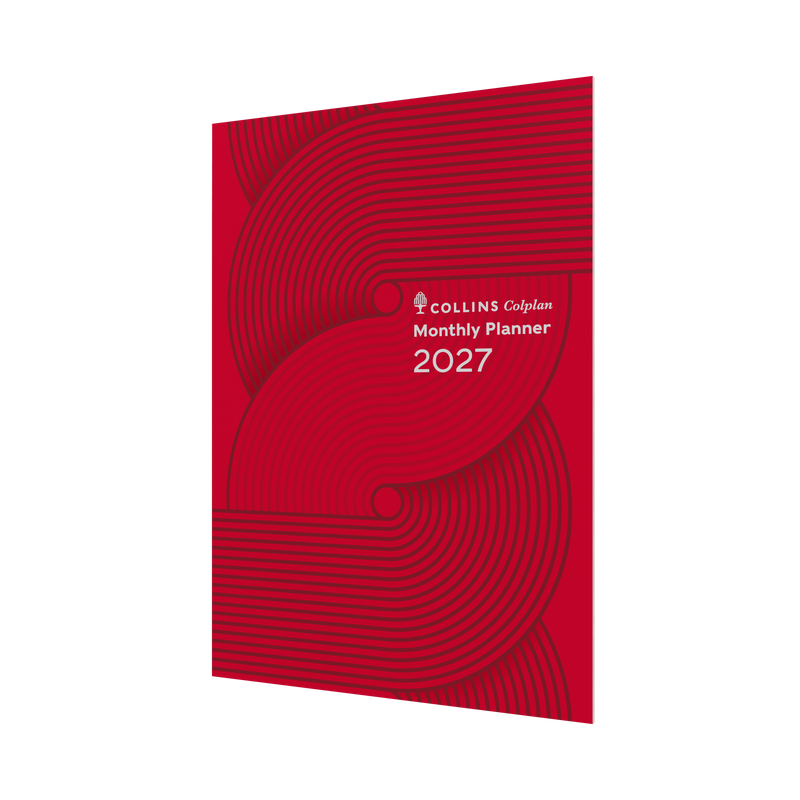 Collins Colplan 2027 A4 month to view planner Geo Red front cover