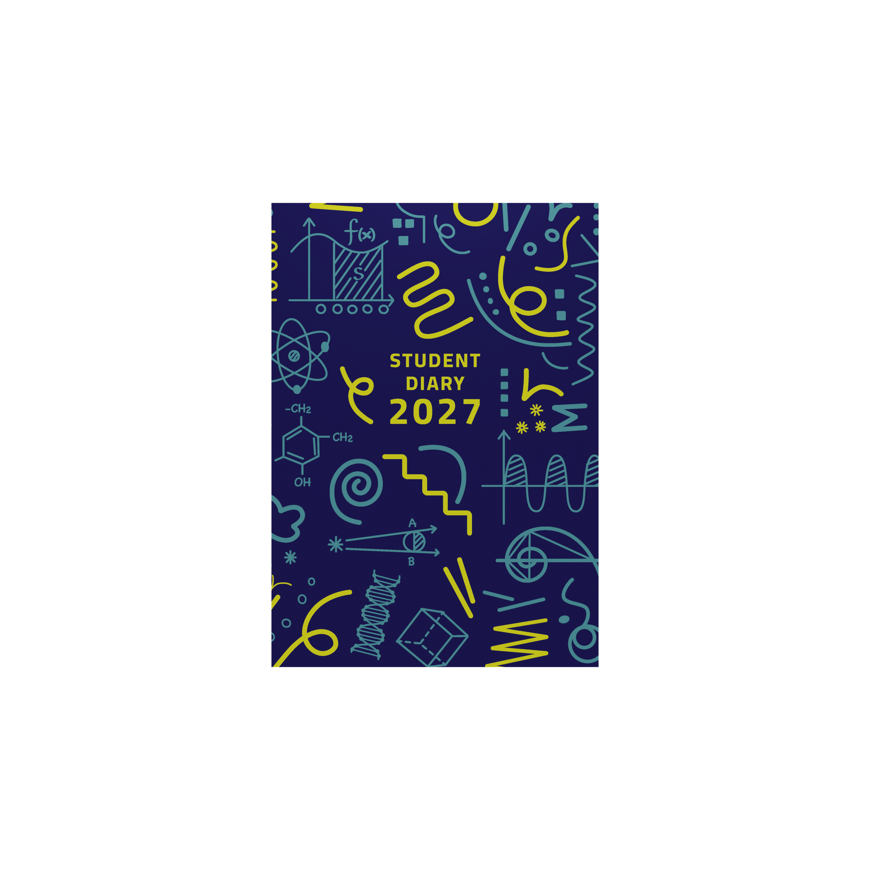 Collins Colplan 2027 A5 student diary week to view casebound angled view