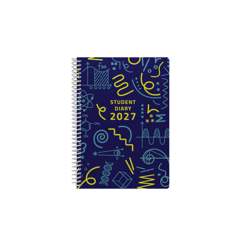 Collins Colplan 2027 A5 student diary week to view spiral angled view