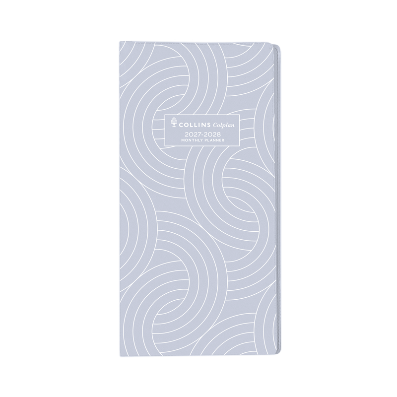 Collins Colplan 2027-28 B6 7 month to view planner diary Grey angled view