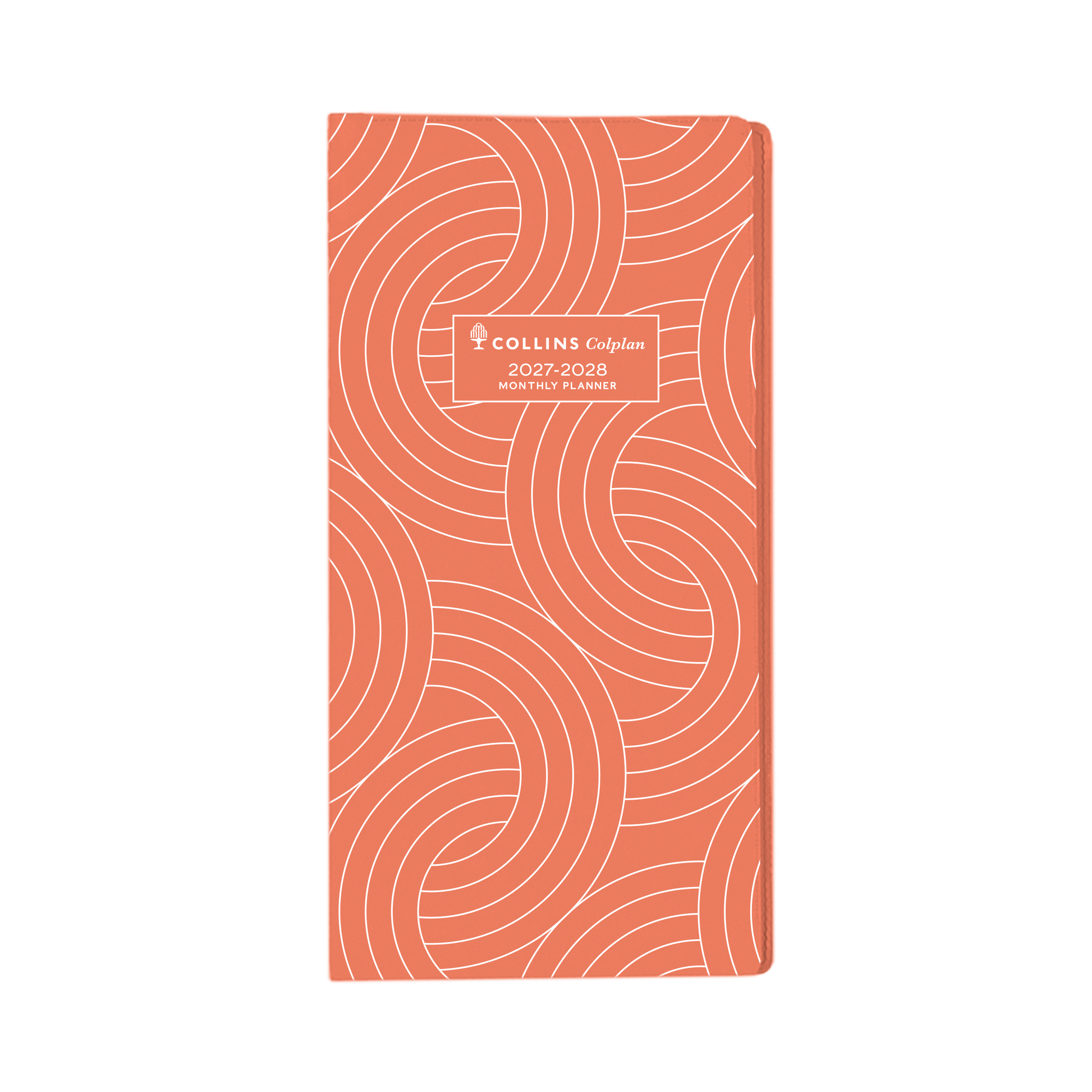 Collins Colplan 2027-28 B6 7 month to view planner diary Orange angled view