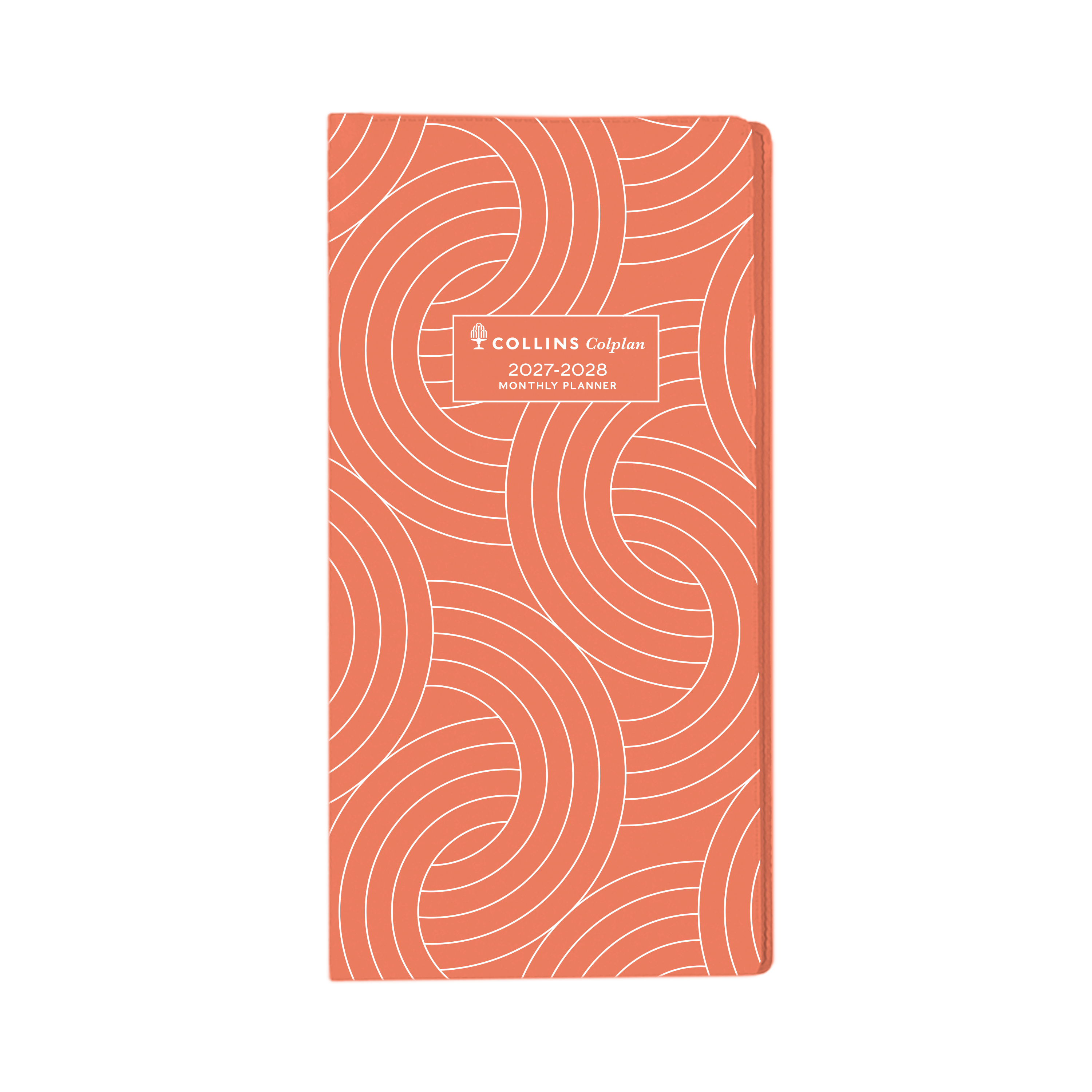 Collins Colplan 2027-28 B6 7 month to view planner diary Orange angled view