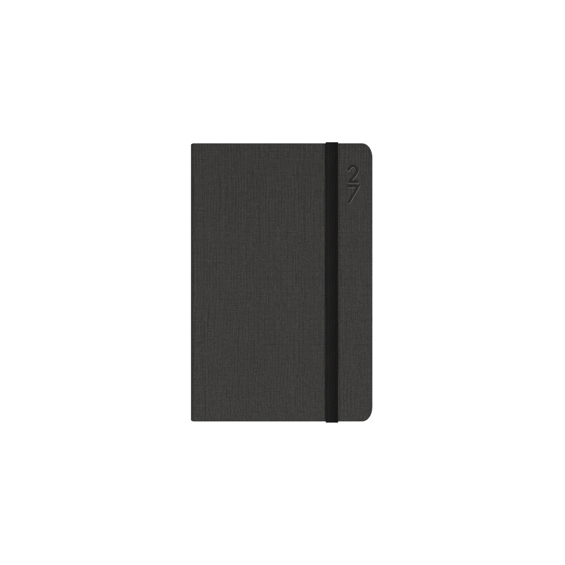 Collins Debden Designer 2027 85x132mm Week to View Charcoal angled view