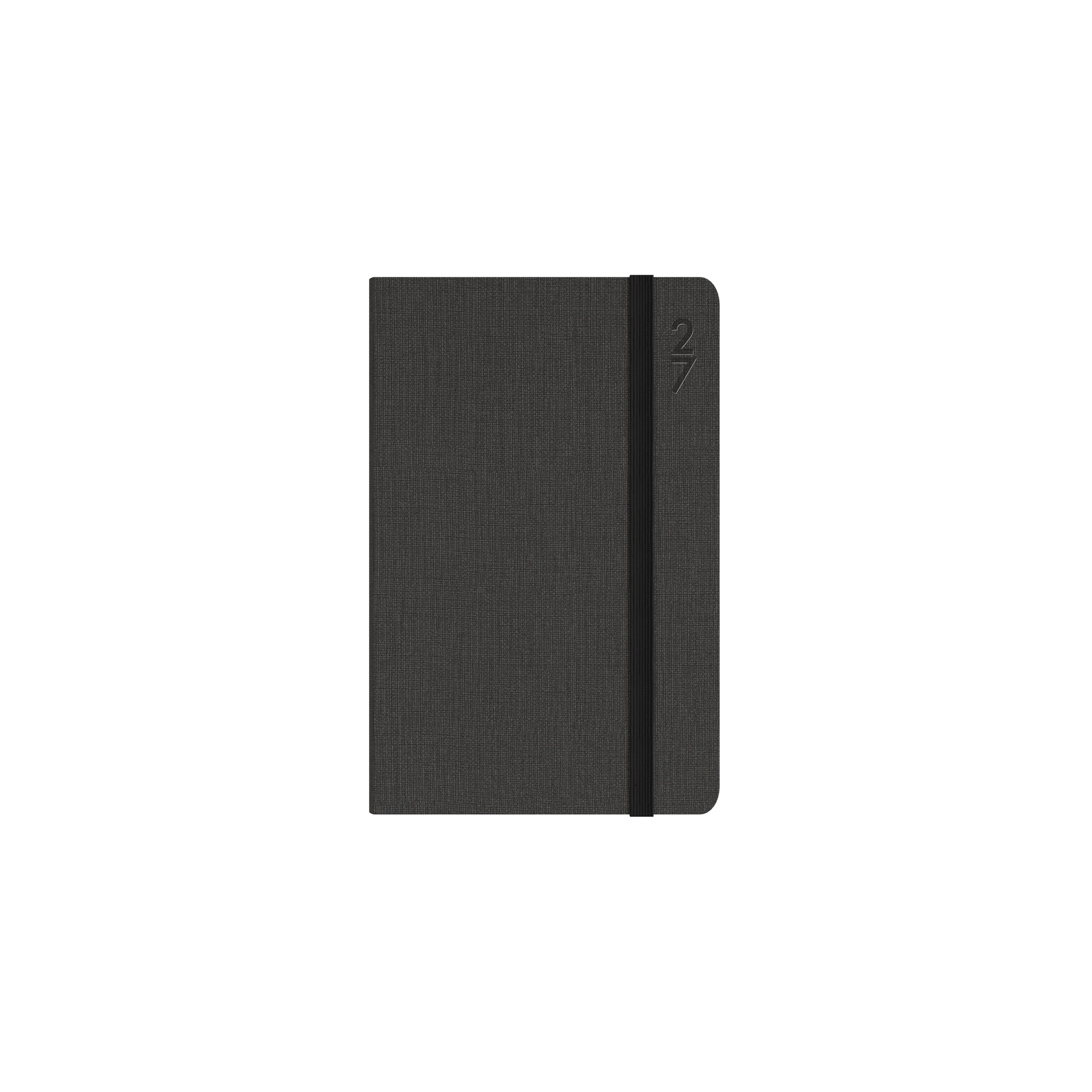 Collins Debden Designer 2027 85x132mm Week to View Charcoal angled view