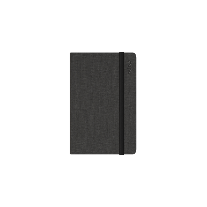 Collins Debden Designer 2027 85x132mm Week to View Charcoal angled view