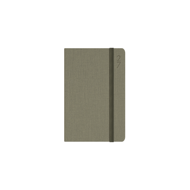 Collins Debden Designer 2027 85x132mm Week to View Green angled view