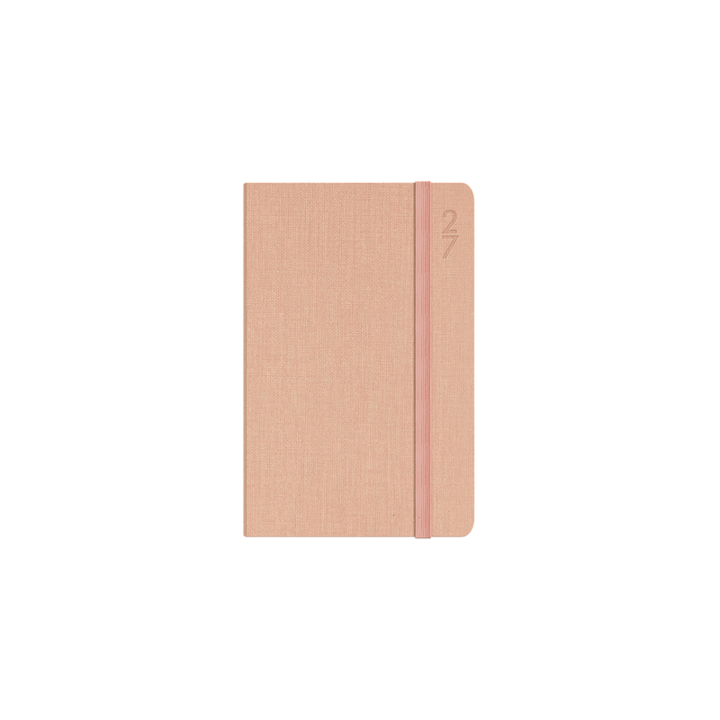 Collins Debden Designer 2027 85x132mm Week to View Peach angled view