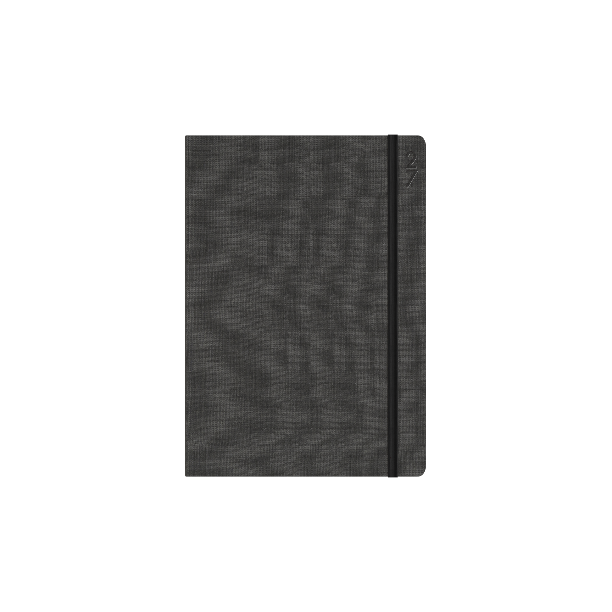 Collins Debden Designer 2027 A5 Day to Page Charcoal angled view
