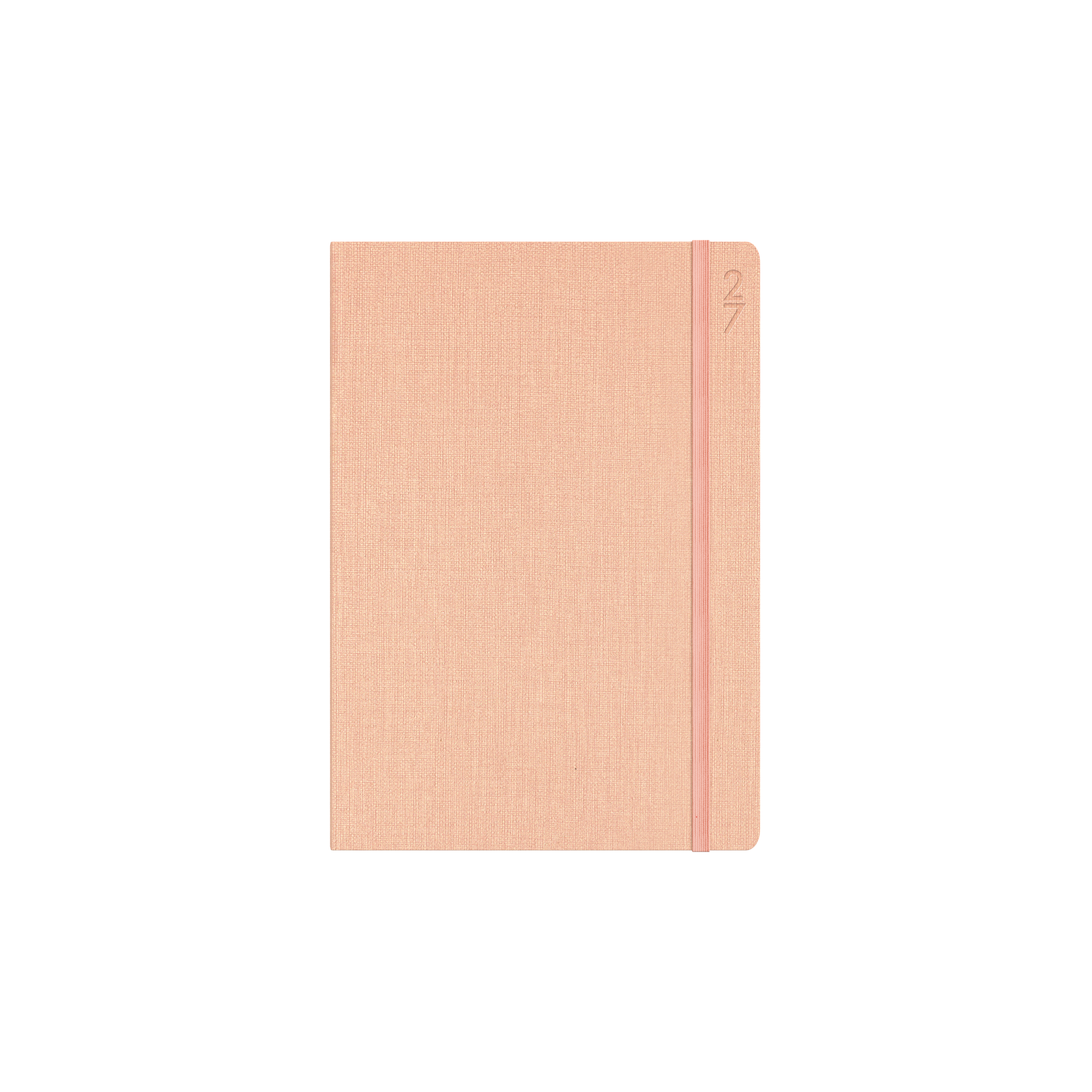 Collins Debden Designer 2027 A5 Day to Page Peach angled view