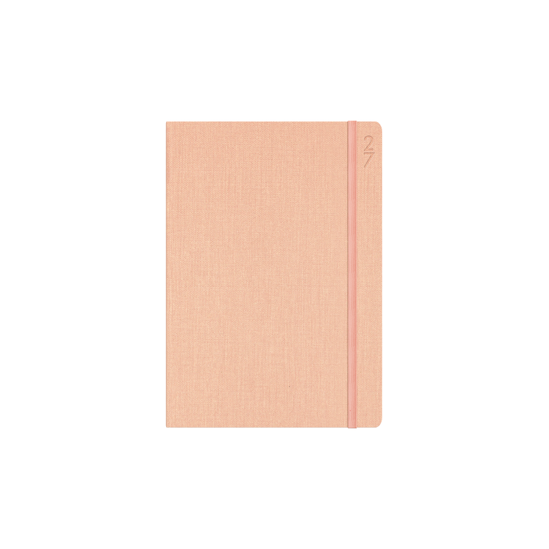 Collins Debden Designer 2027 A5 Day to Page Peach angled view