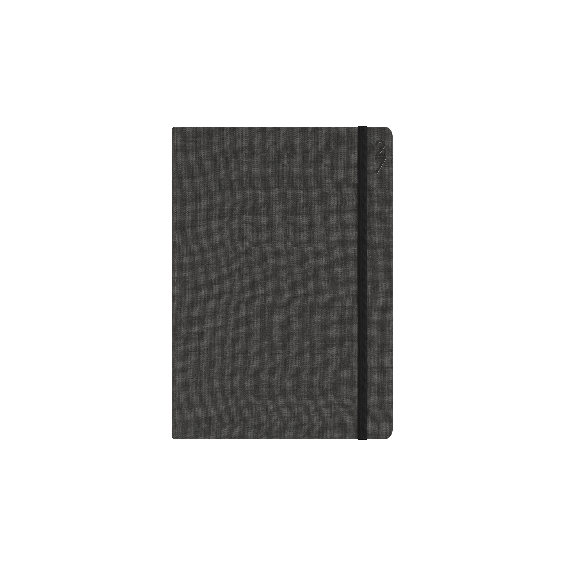 Collins Debden Designer 2027 A5 Week to View Charcoal angled view