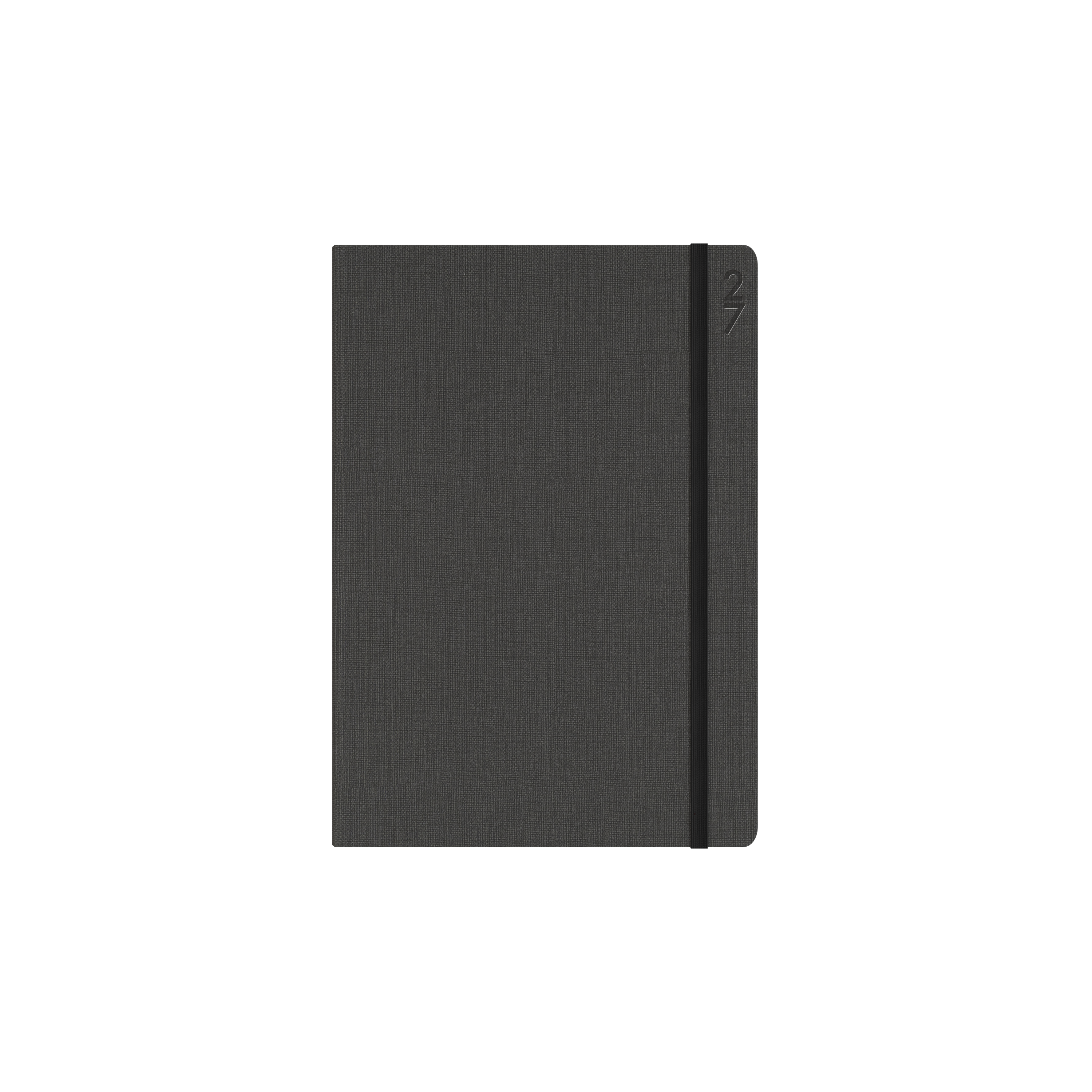 Collins Debden Designer 2027 A5 Week to View Charcoal angled view