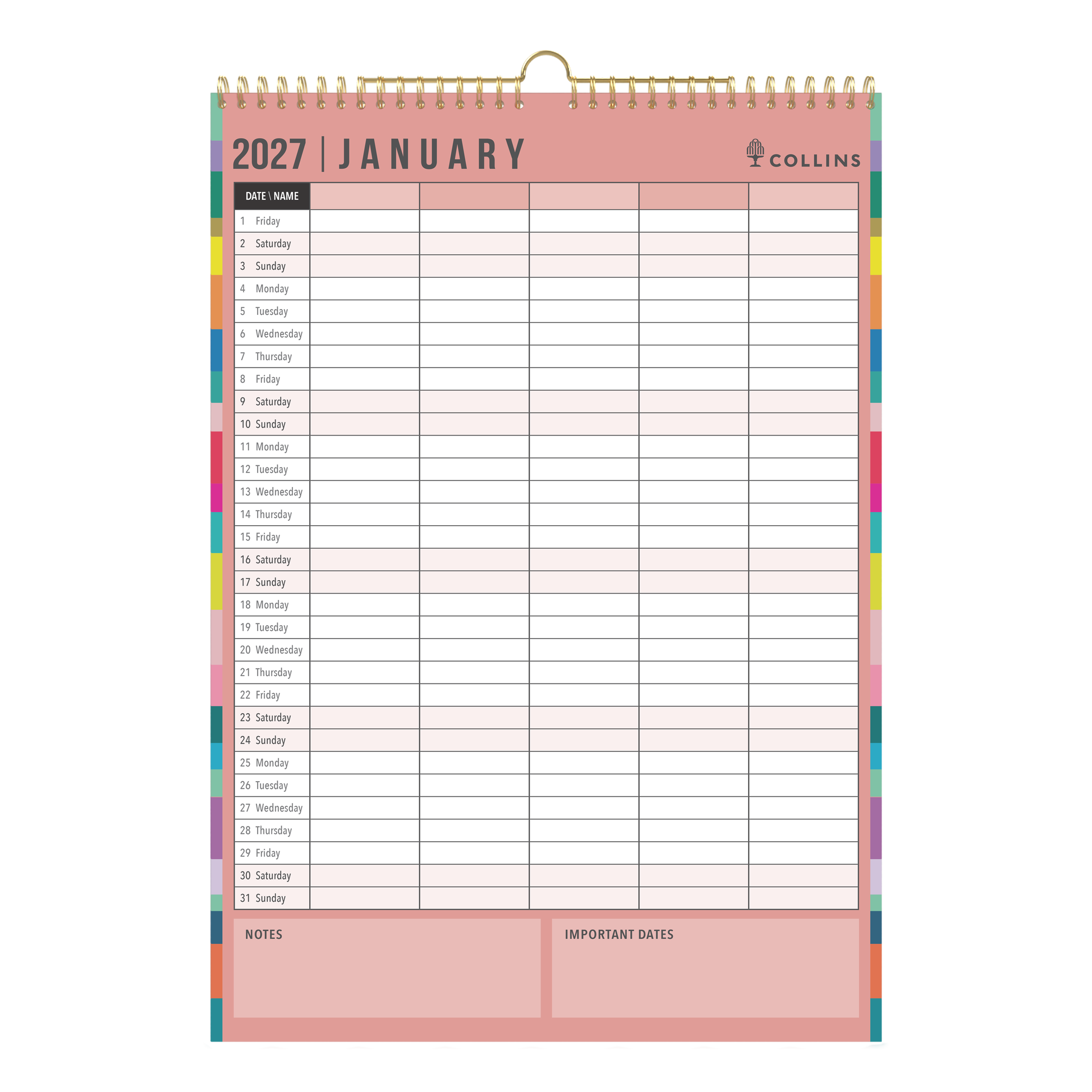 Collins Edge 2027 A3 Wall Calendar Month to View alternate view