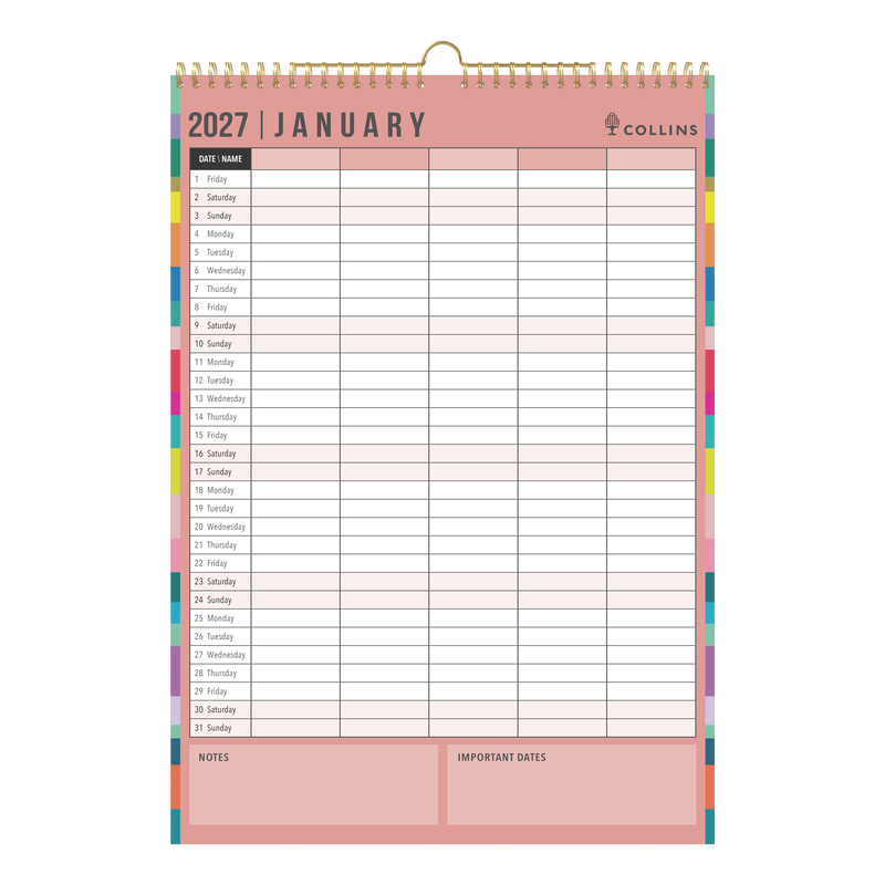 Collins Edge 2027 A3 Wall Calendar Month to View alternate view