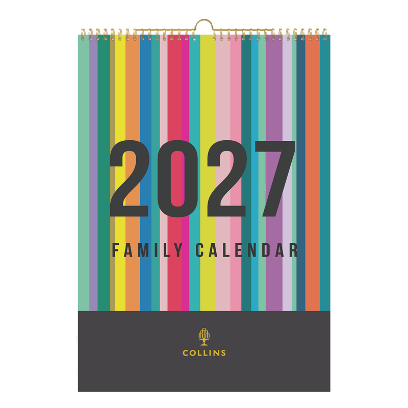 Collins Edge 2027 A3 Wall Calendar Month to View angled view